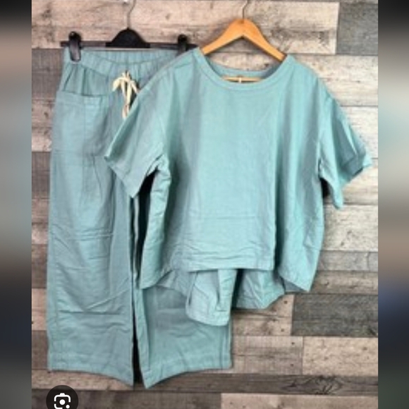 Free People Tops - Free People Light Blue Lounge Set